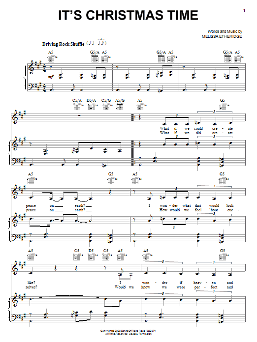 Product gallery: Page 1 of 1 It's Christmas Time, Melissa Etheridge