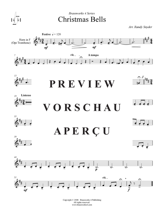 Produktgalerie: Seite 4 von 9 Christmas Bells, , (2xTrompete in B, Horn in F, Posaune)