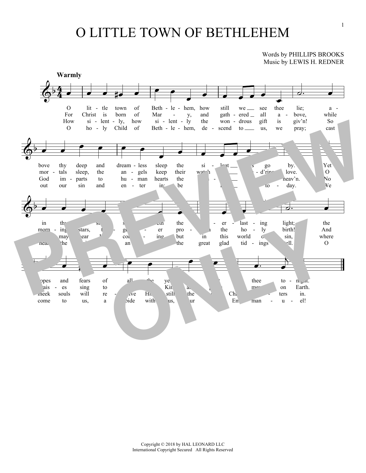 Product gallery: Page 1 of 1 O Little Town Of Bethlehem, Phillips Brooks