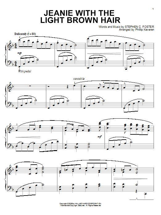 Produktbild zu: Jeanie With The Light Brown Hair (arr. Phillip Keveren)
