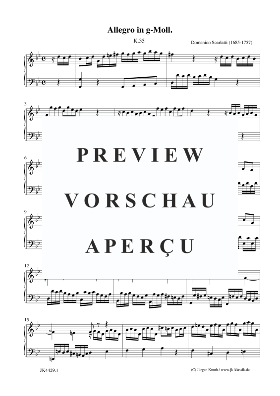 Produktgalerie: Seite 2 von 3 Allegro in g-Moll K 35, , Klavier/Cembalo Solo
