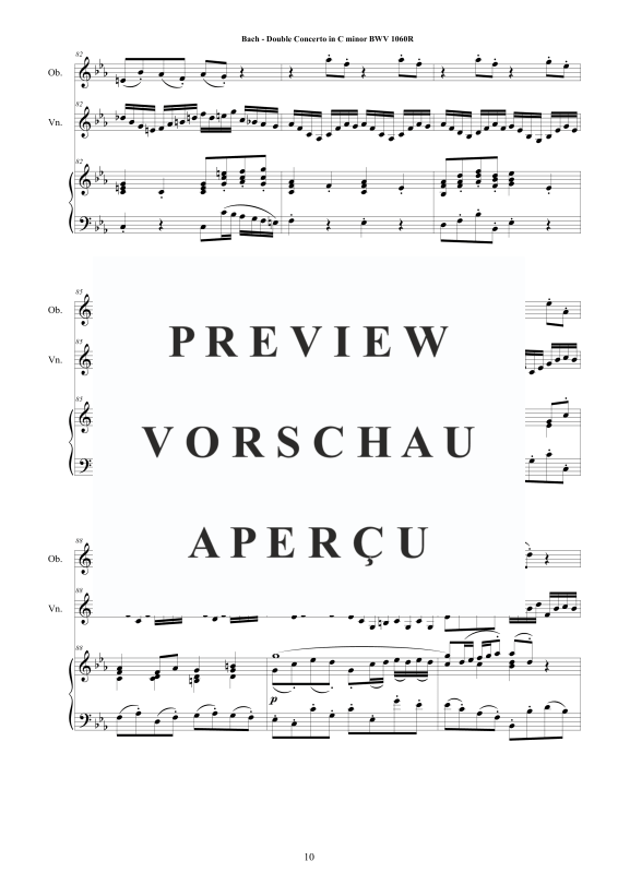 Produktgalerie: Seite 11 von 11 Doppel Konzert Oboe, Violine in C-Moll BWV 1060R, , Oboe, Violine und Klavier