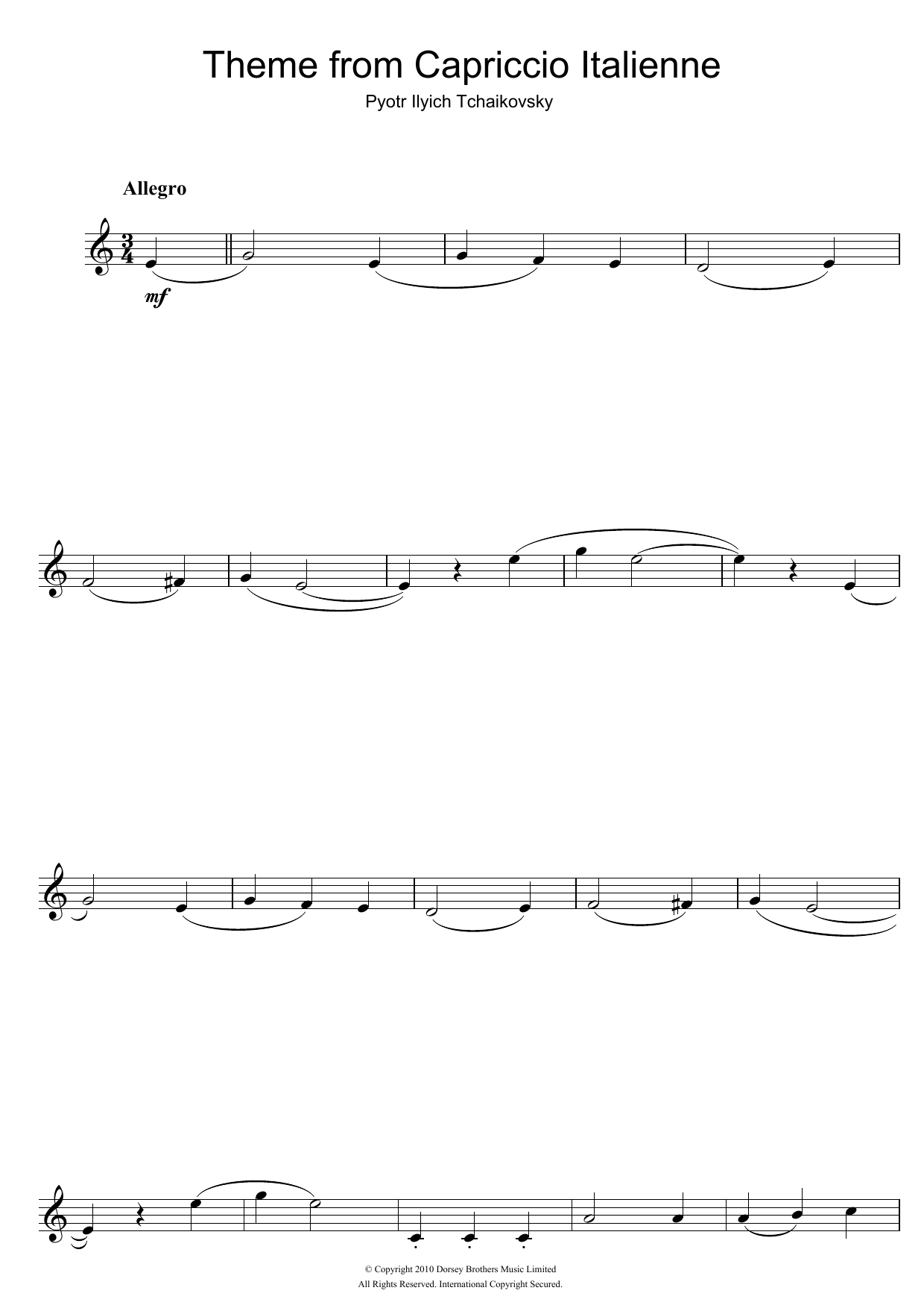 Product gallery: Page 1 of 1 Capriccio Italienne, Pyotr Il'yich Tchaikovsky