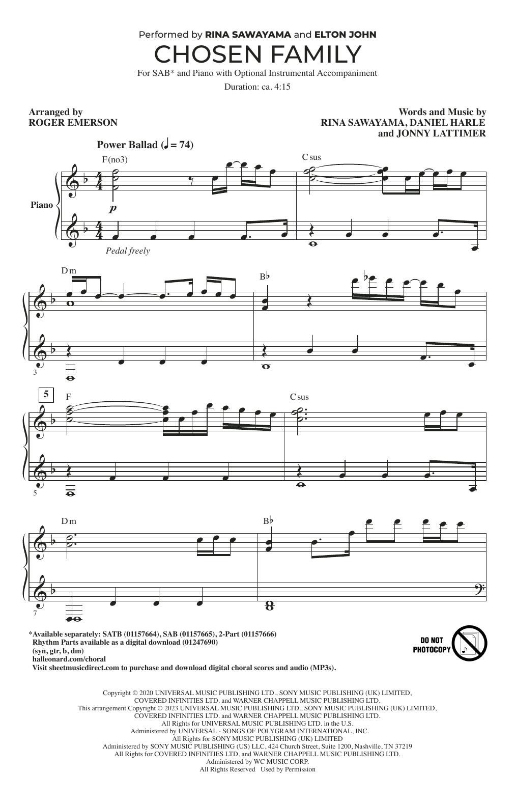 Product picture to: Chosen Family (arr. Roger Emerson)