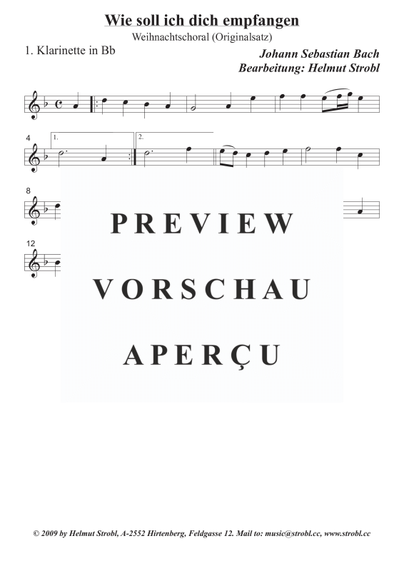 gallery: Wie soll ich dich empfangen, , Klarinettenquartett