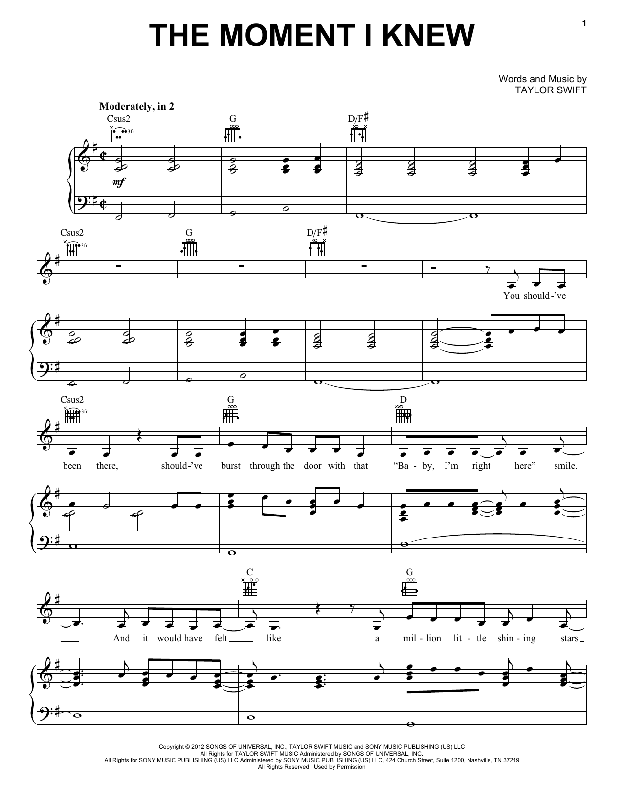 Produktbild zu: The Moment I Knew (Taylor's Version)