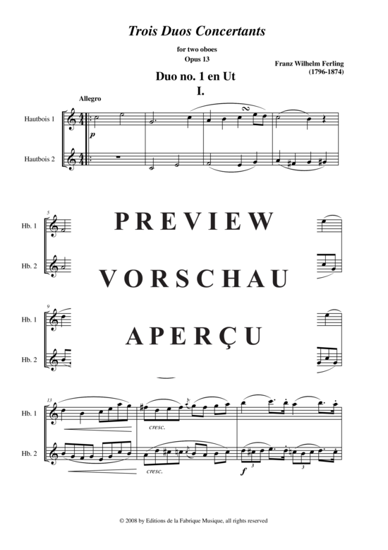 Product gallery: Page 3 of 21 Three Duos Concertants, Opus 13 , , (Oboe duet)