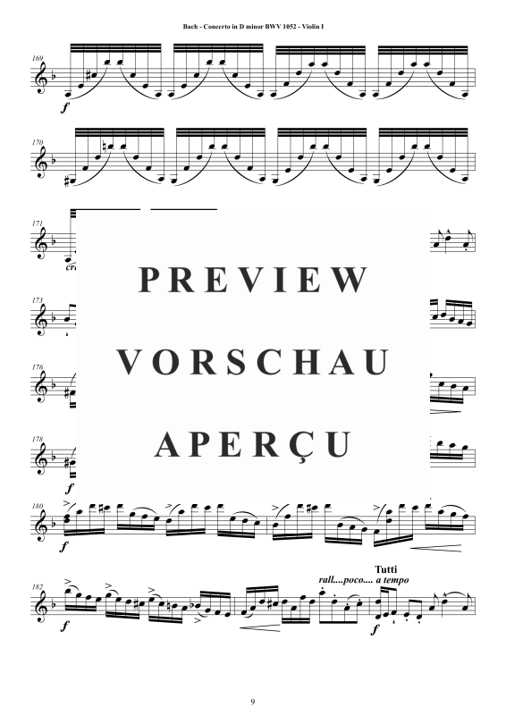 Product gallery: Page 10 of 11 Concerto in D-Moll BWV 1052, , String Quartet - Individual Parts