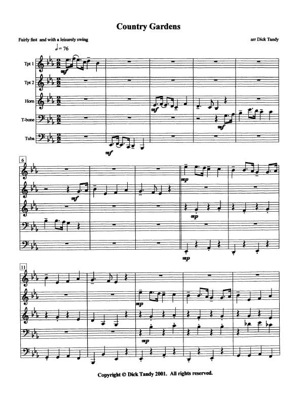 Produktgalerie: Seite 1 von 11 Country Gardens, , Blechbläser Quintett