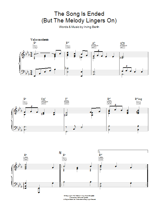 Product gallery: Page 1 of 1 The Song Is Ended (But The Melody Lingers On), Irving Berlin