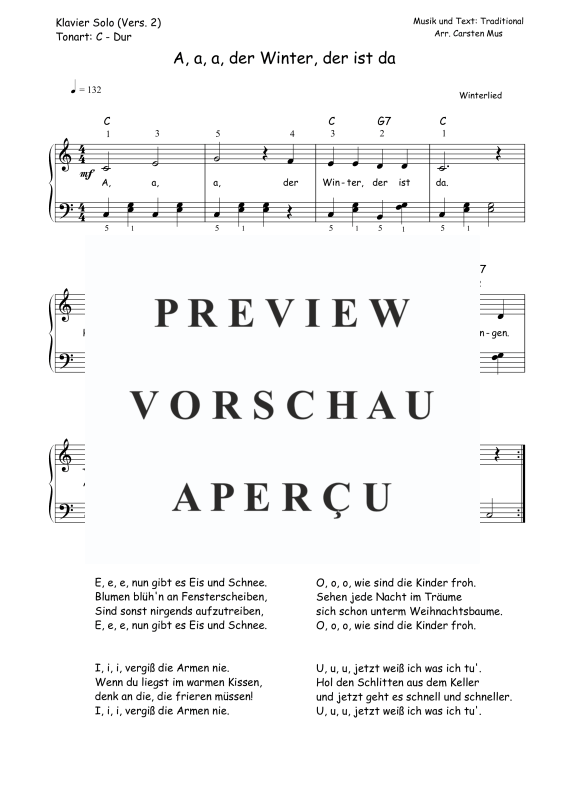 Produktbild zu: A, a, a, der Winter, der ist da (Vers. - 2)Traditional