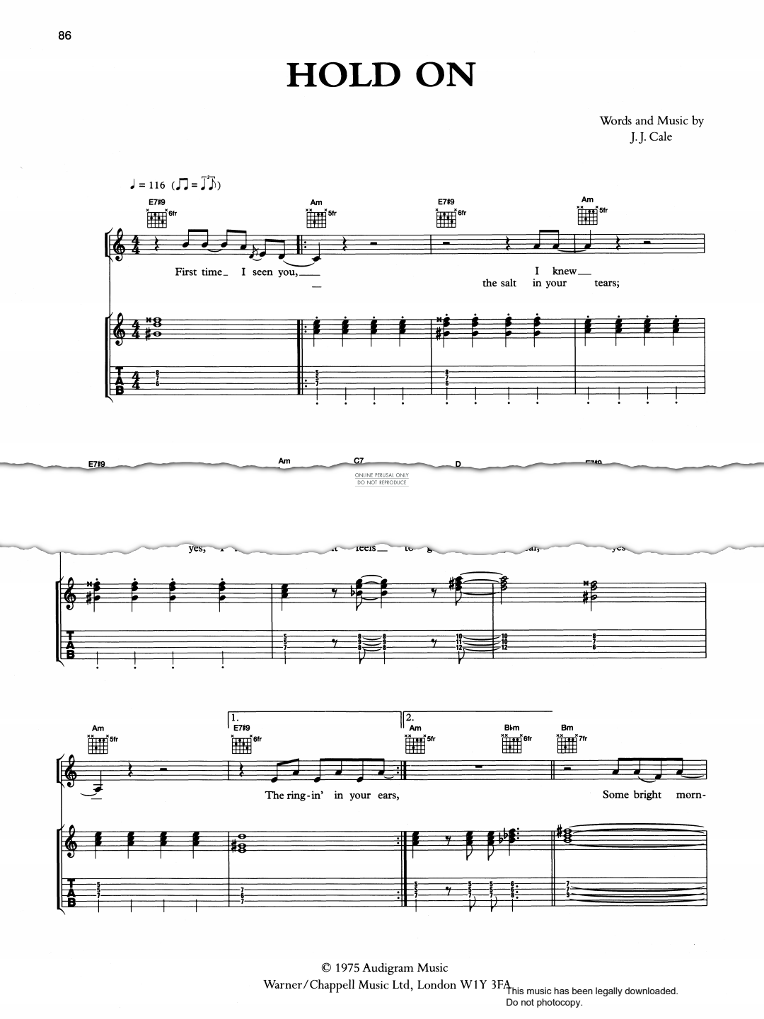 Product gallery: Page 1 of 1 Hold On, J J Cale