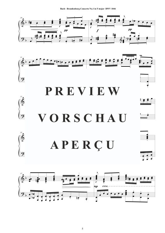 Product gallery: Page 6 of 11 Brandenburg Concerto No. 1 in F major BWV 1046, , Solo Piano