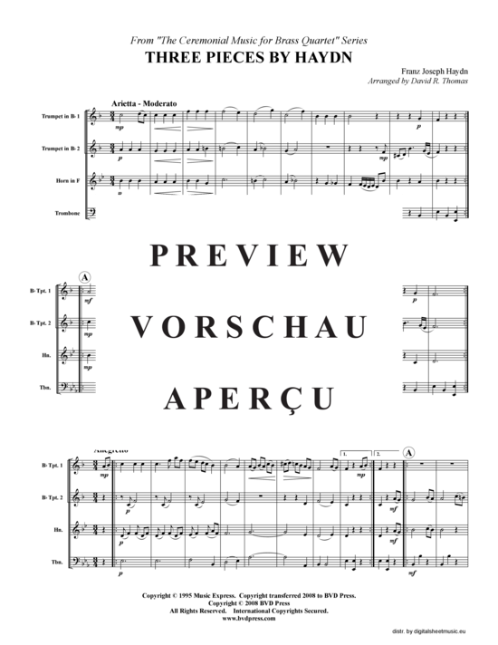 Produktgalerie: Seite 2 von 15 Drei Stücke von Haydn, , (2xTrompete in B, Horn in F, Posaune)