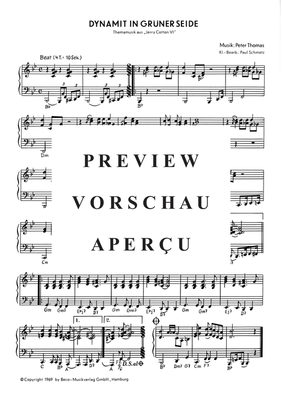 Product picture to: Dynamit in Grüner Seide Titelmusik aus Jerry Cotton VI (Film) (1965)