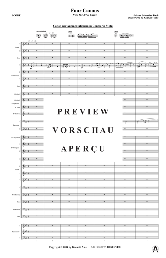 Produktgalerie: Seite 3 von 20 Vier Kanon aus Kunst der Fuge , , (Concert Band)