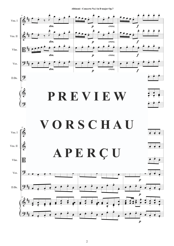 Product gallery: Page 3 of 11 Concerto No.1 in D-Dur Op.7, , String Ensemble and Harpsichord