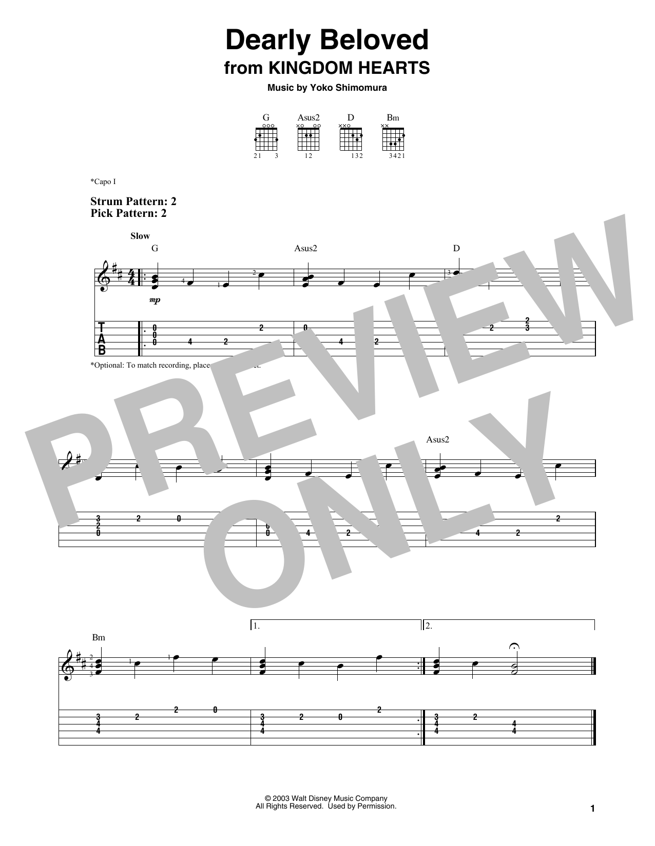Product gallery: Page 1 of 1 Dearly Beloved (from Kingdom Hearts), Yoko Shimomura