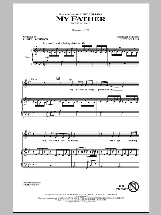 Produktgalerie: Seite 1 von 1 My Father, Russell Robinson, Chor