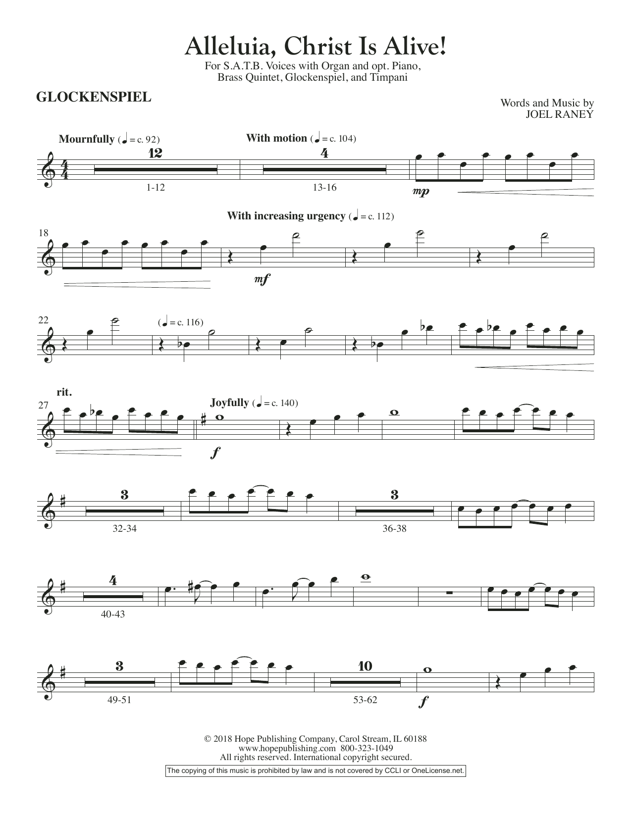 Product picture to: Alleluia, Christ Is Alive! - Glockenspiel