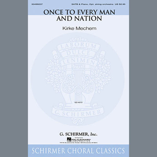 cover: Once To Every Man And Nation, Kirke Mechem, Chor