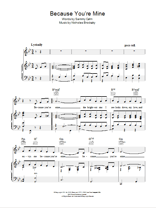Product gallery: Page 1 of 1 Because You're Mine, Nat King Cole