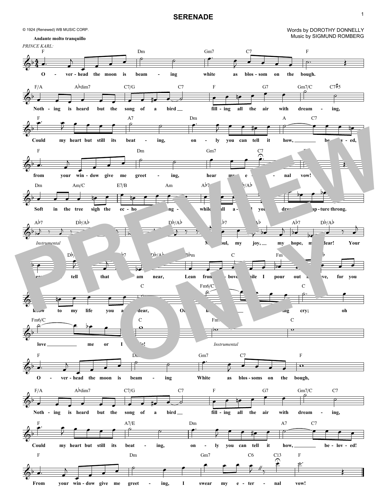 Produktbild zu: Serenade (from The Student Prince)