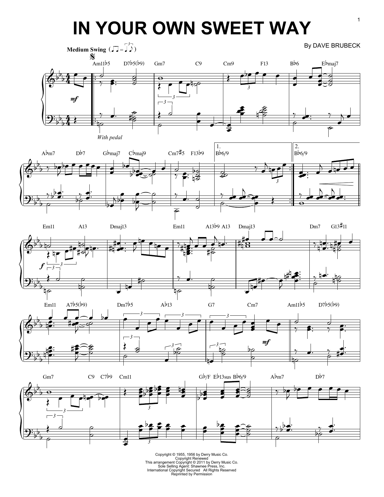 Product gallery: Page 1 of 1 In Your Own Sweet Way (arr. Brent Edstrom), Dave Brubeck