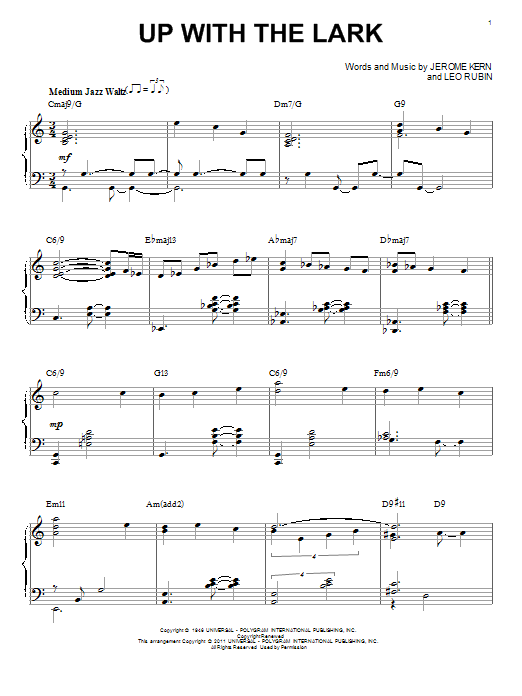 Product gallery: Page 1 of 1 Up With The Lark [Jazz version] (arr. Brent Edstrom), Bill Evans