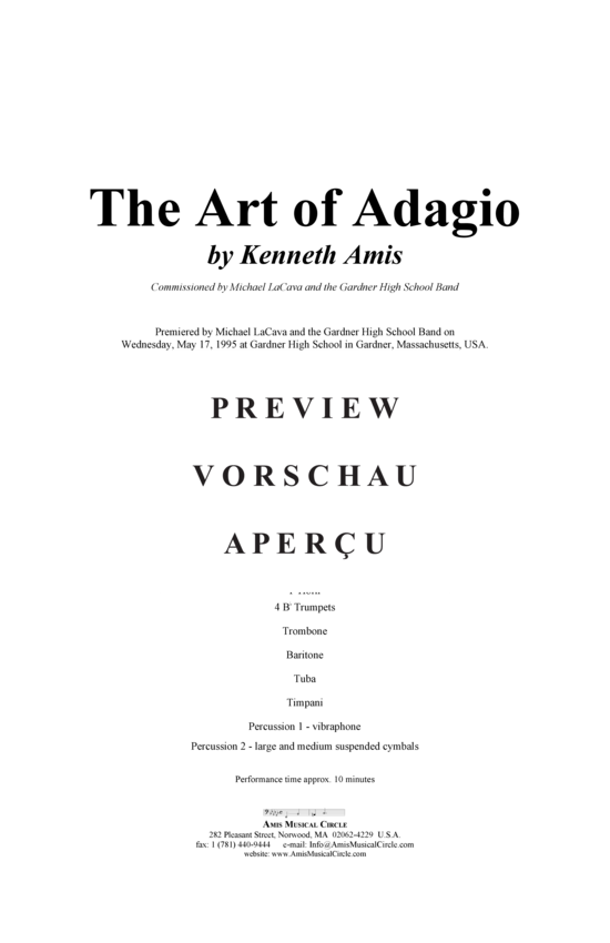 Produktgalerie: Seite 3 von 19 The Art of Adagio , , (Concert Band)