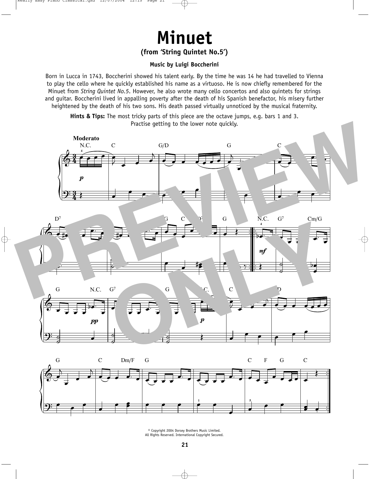 Produktbild zu:  Minuet - Luigi Boccherini