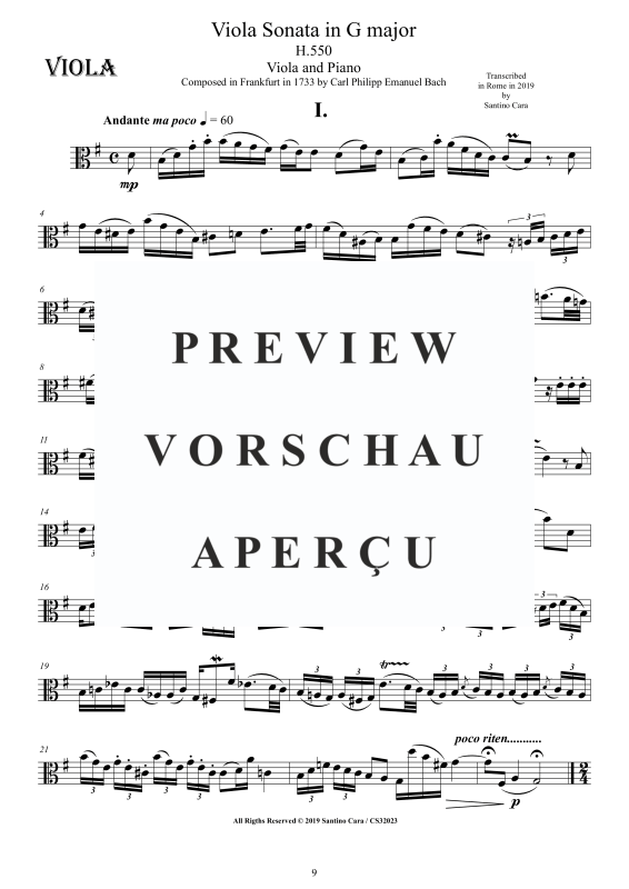 Product gallery: Page 10 of 11 Viola Sonata in G-Dur H550, , Viola and Piano/Harpsichord