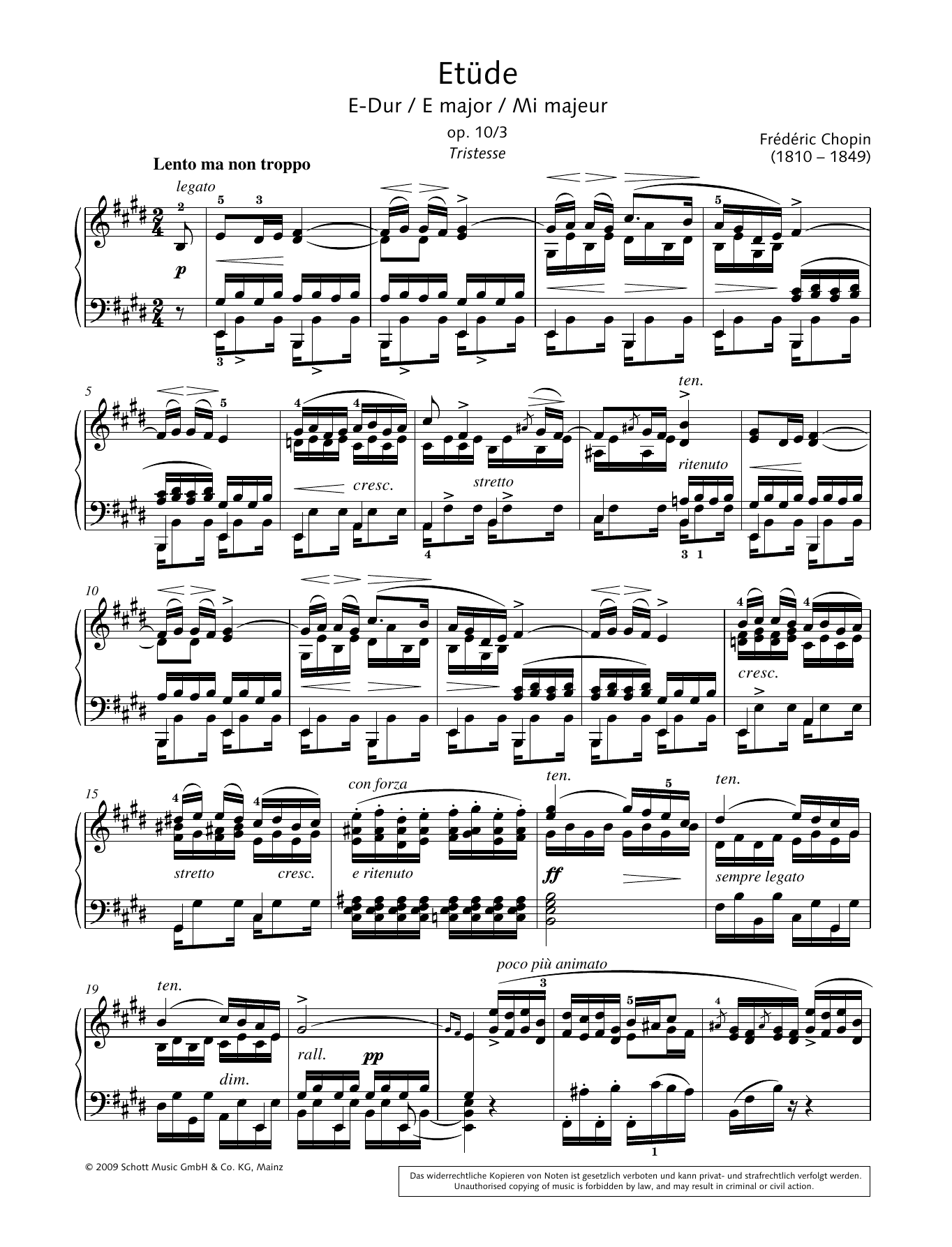 Product gallery: Page 1 of 1 Etude "Tristesse" in E major, Hans-Gunter Heumann