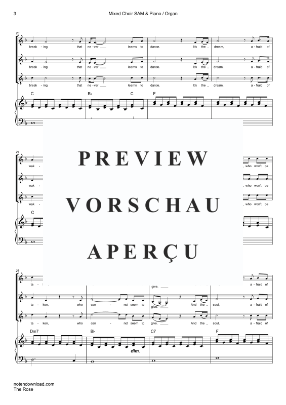 Product gallery: Page 6 of 11 The Rose, Midler, Bette, Trio: Mixed Choir/Ensemble, Piano, and Optional Organ Or Cello - Single Version
