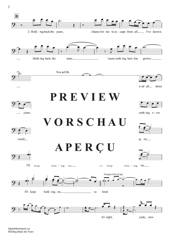Product gallery: Page 3 of 4 Holding Back The Years , Red, Simply, (Posaune / Bariton)