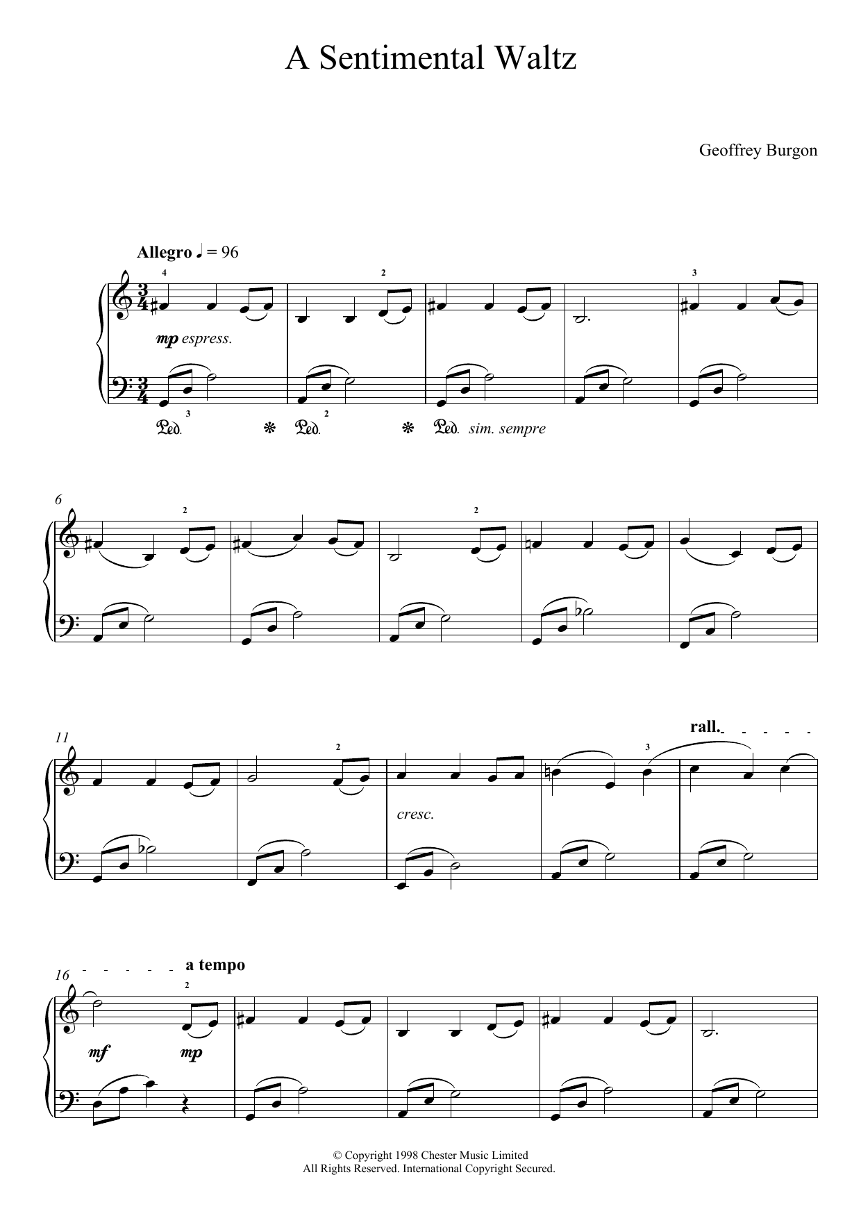 Product picture to: Sentimental Waltz (From 'Nine Easy Pieces For Piano')