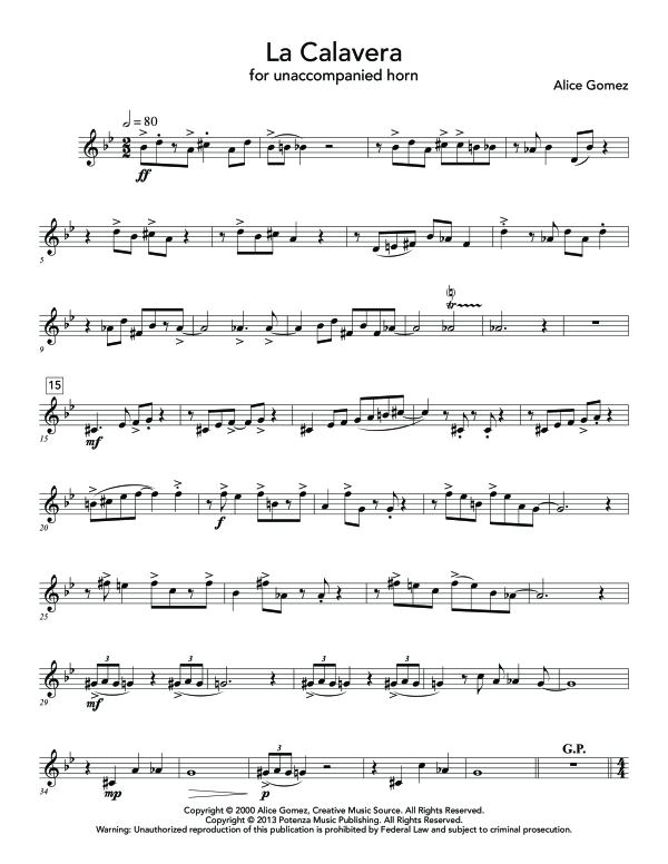 Produktgalerie: Seite 1 von 8 La Calavera, , (Horn in F Solo)