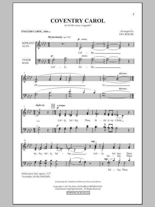 Produktbild zu: Coventry Carol