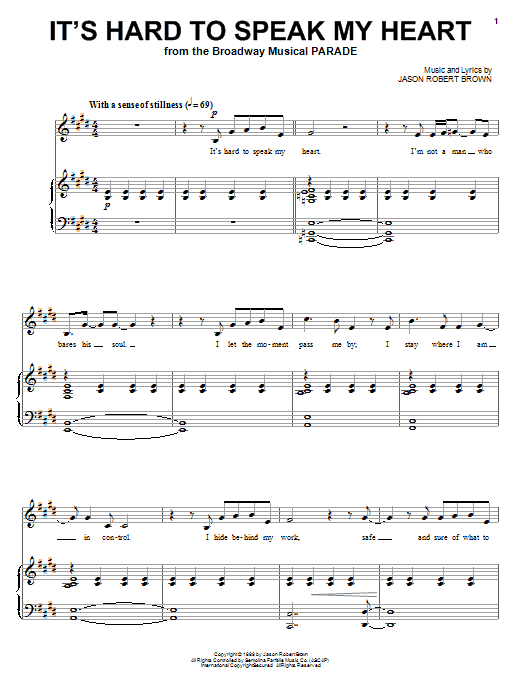 Produktbild zu: It's Hard To Speak My Heart (from Parade)