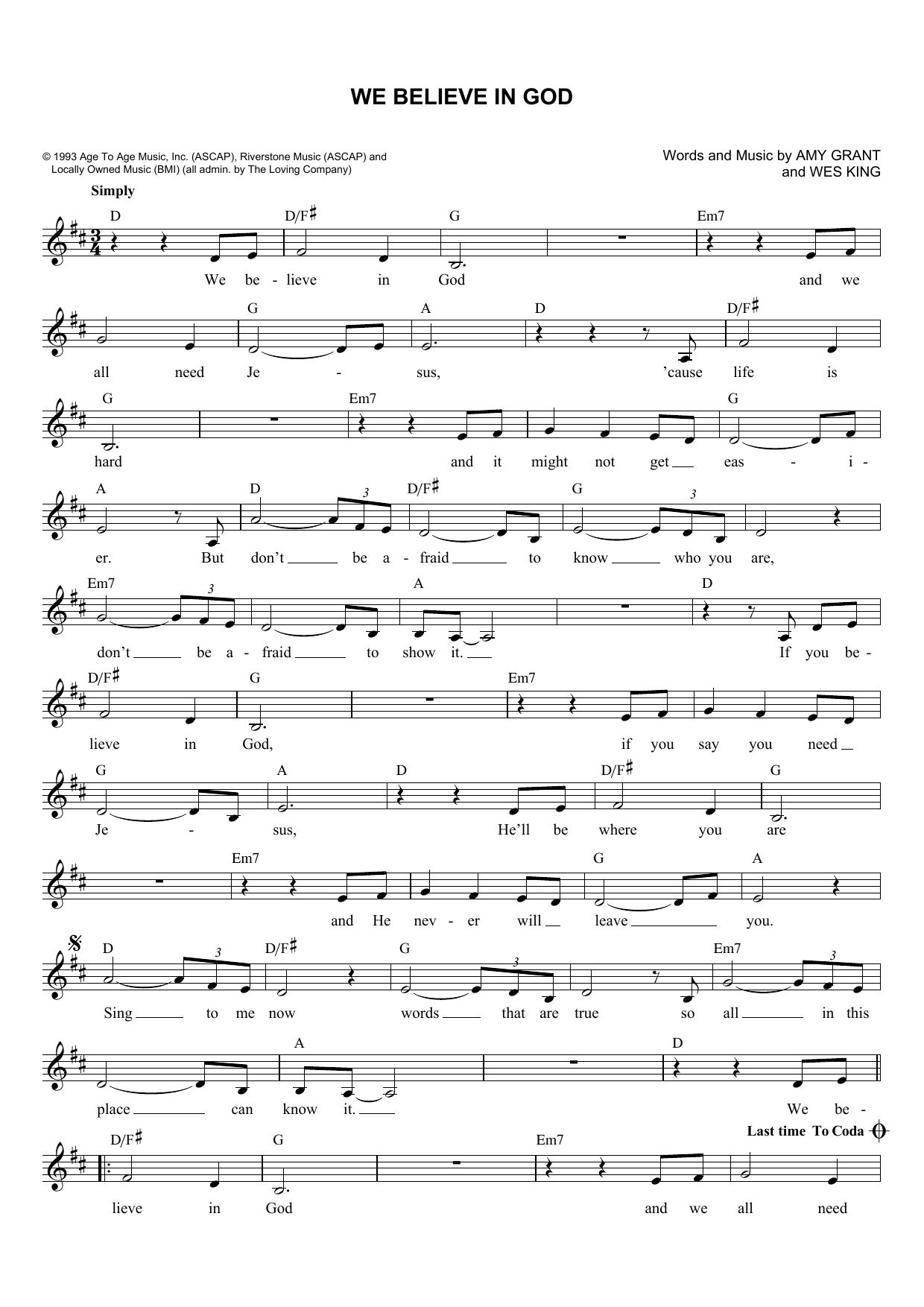 Produktbild zu:  We Believe In God - Amy Grant