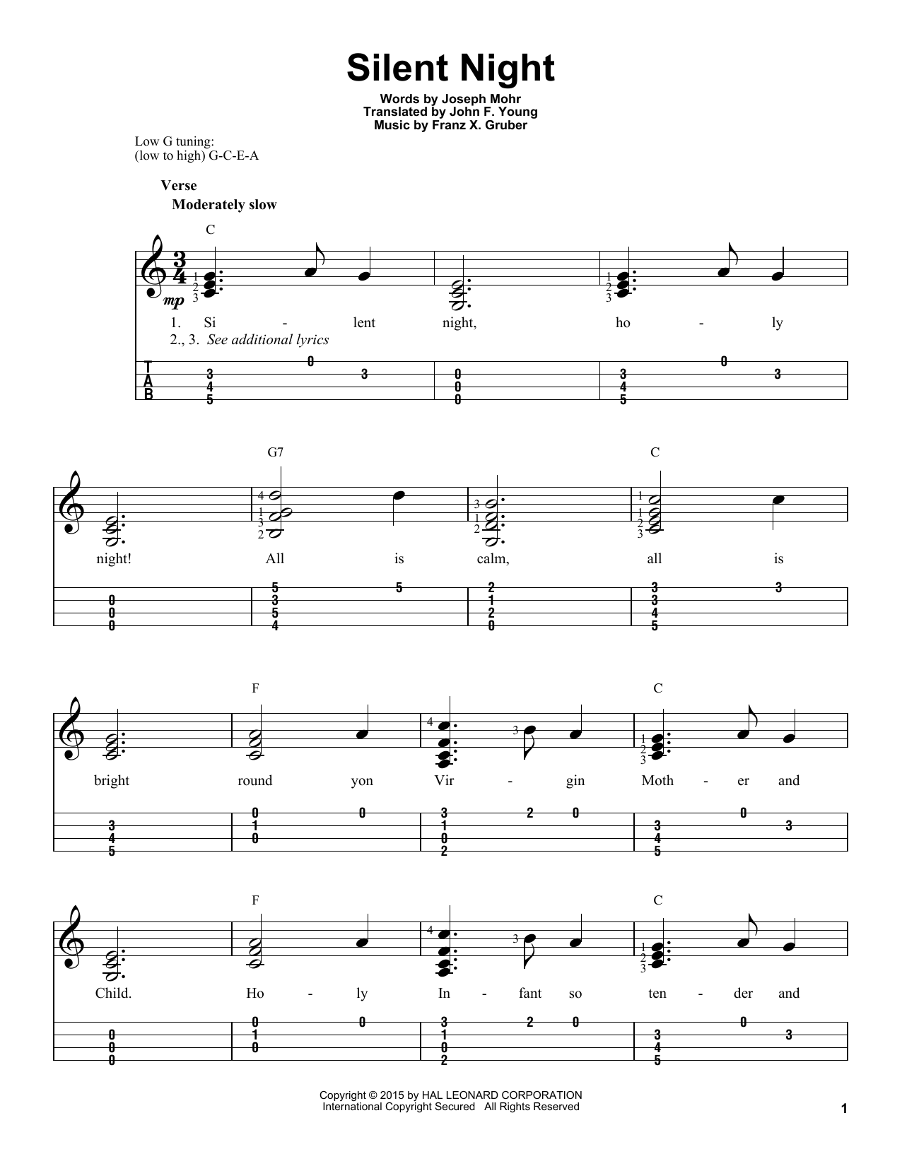 Product gallery: Page 1 of 1 Silent Night, Franz X. Gruber