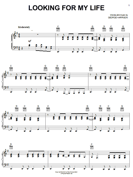Produktgalerie: Seite 1 von 1 Looking For My Life, George Harrison, Gesang, Gitarre, Klavier