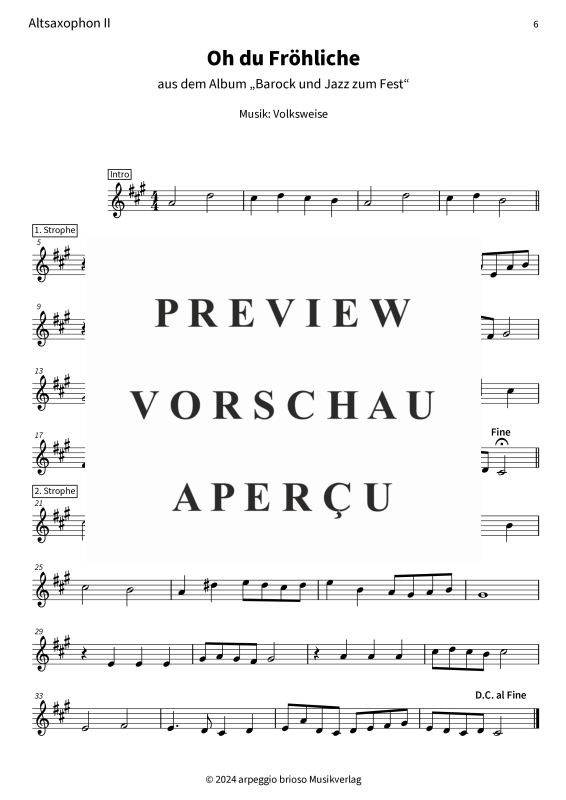 Product gallery: Page 8 of 8 Oh du Fröhliche - aus dem Album Barock und Jazz zum Fest, , (Duet 2x alto saxophone)