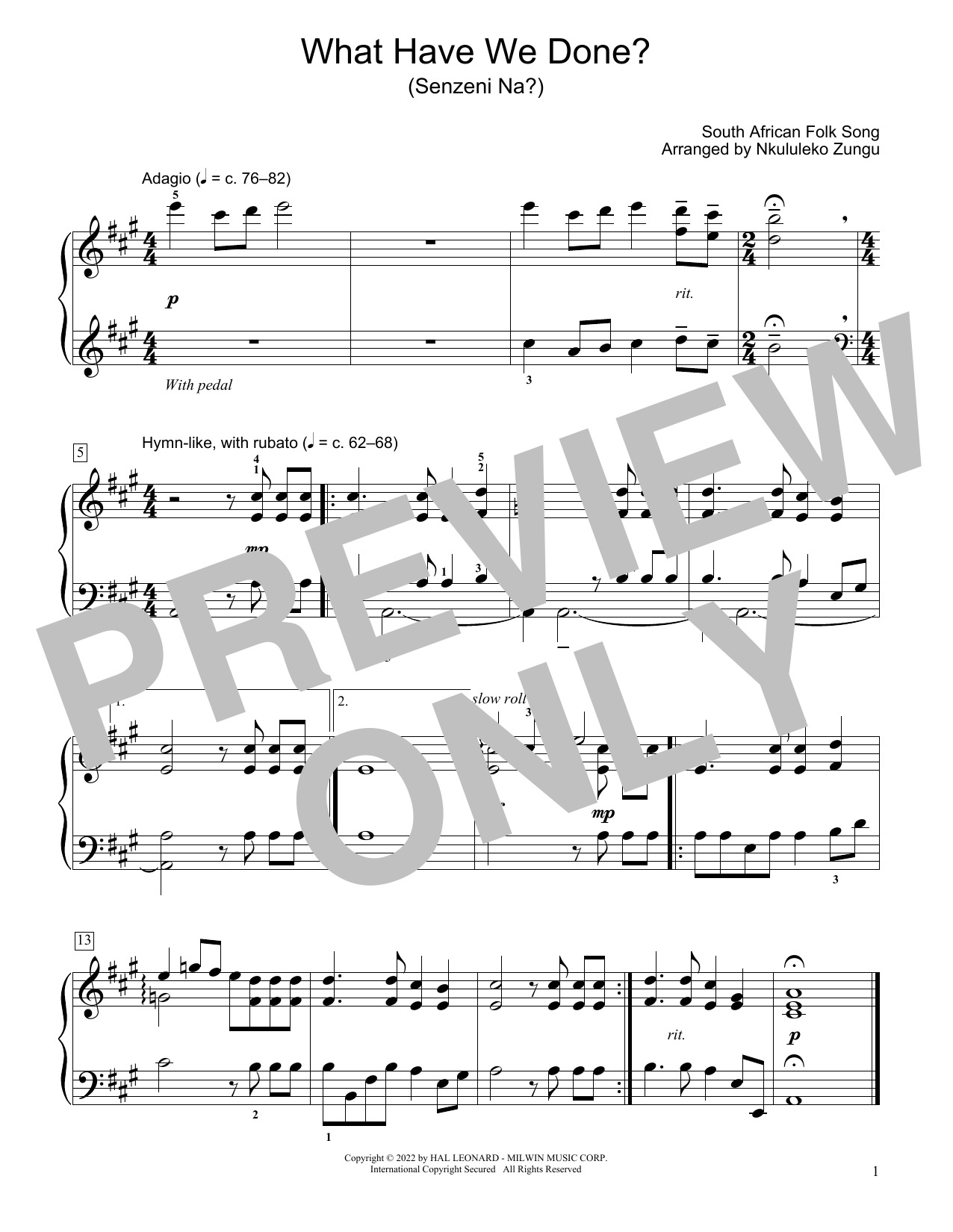 Produktbild zu: What Have We Done? (Senzeni Na?) (arr. Nkululeko Zungu)