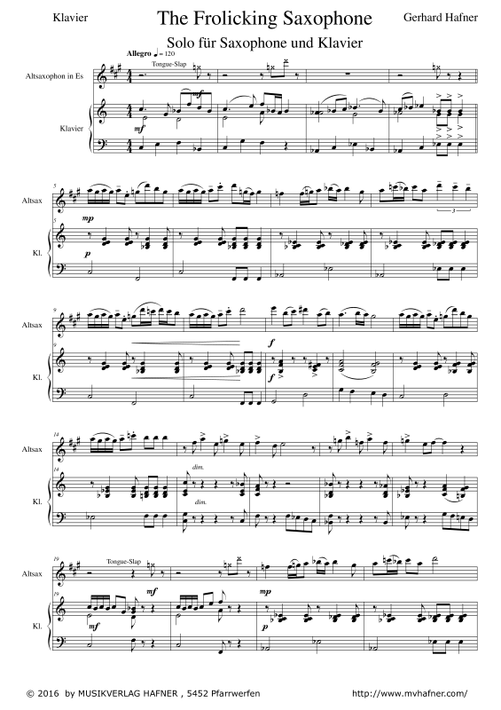 Product gallery: Page 1 of 9 The Frolicking Saxophone, , (alto saxophone and piano)