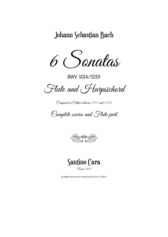 Produktbild zu: 6 Flöten Sonaten BWV 1014-1019Johann Sebastian Bach