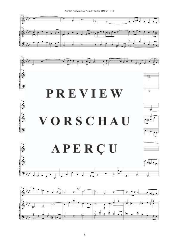 Produktgalerie: Seite 6 von 11 Violin Sonate Nr. 5 F-Moll BWV 1018, , Violine und Cembalo/Klavier