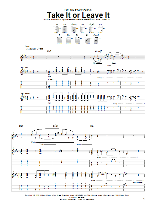 Produktgalerie: Seite 1 von 1 Take It Or Leave It, Foghat, Gitarre
