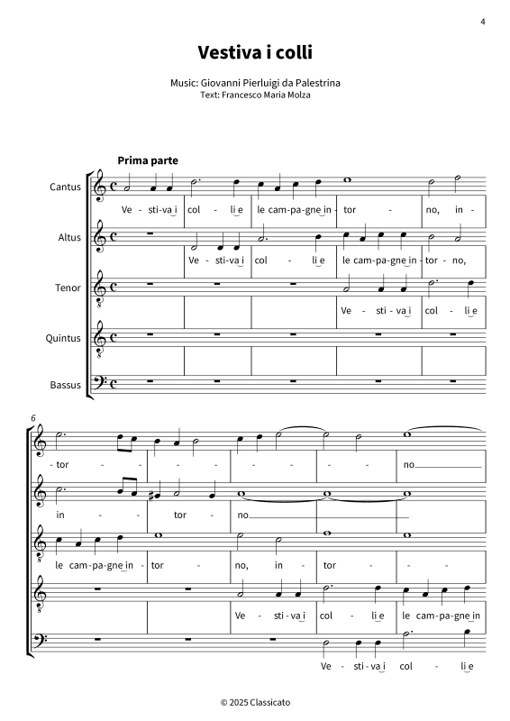 gallery: Vestiva i colli - A masterful madrigal of the Renaissance, , Gemischter Chor/Ensemble 5-stimmig CATQB