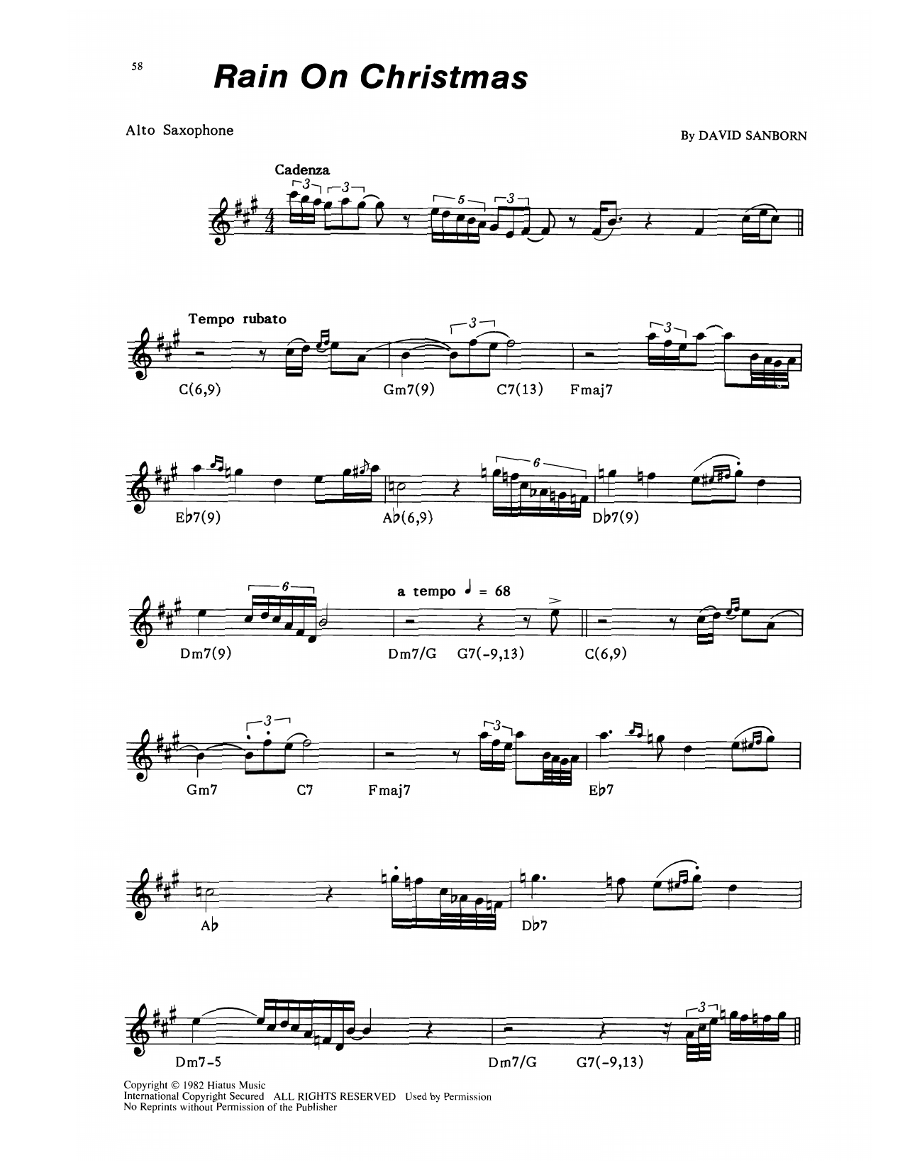 Product gallery: Page 1 of 1 Rain On Christmas, David Sanborn